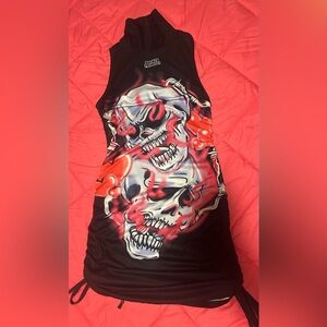 Edgy Skull Print Dress
